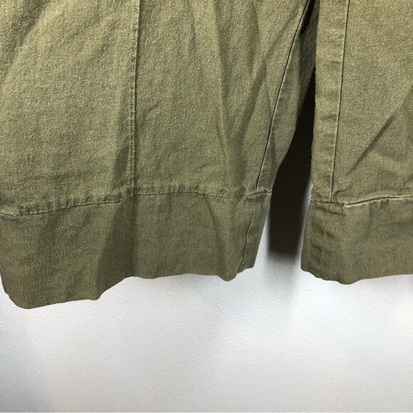 Joie Green Linen Blend Wide Leg Cropped Pants Size XL - Picture 3 of 7